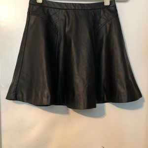 Faux Leather Skater Skirt